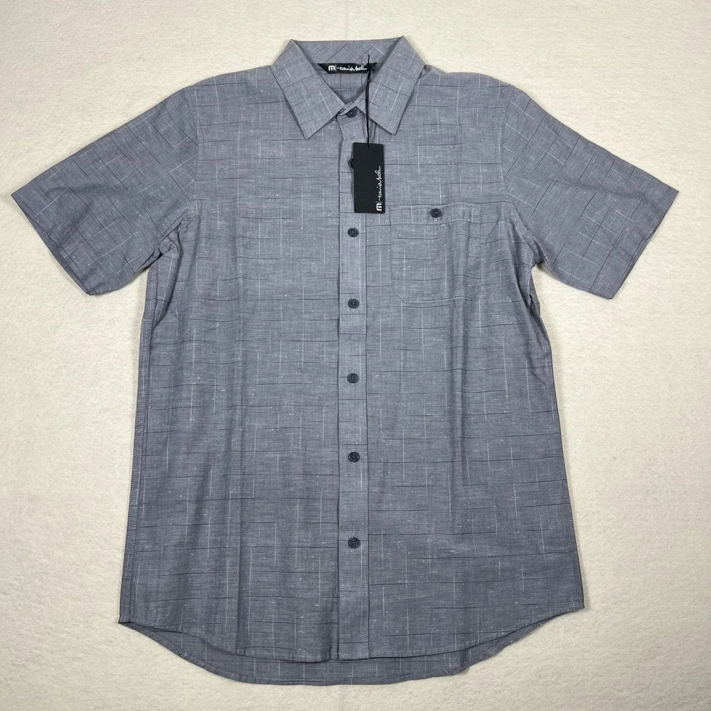 Travis Mathew Shirt Mens Small Rambler Button Up Short Sleeve Golf Casual